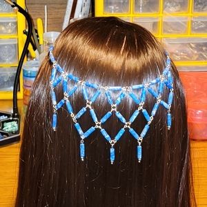 Barrette dangle with Criss-cross pattern and matching earrings